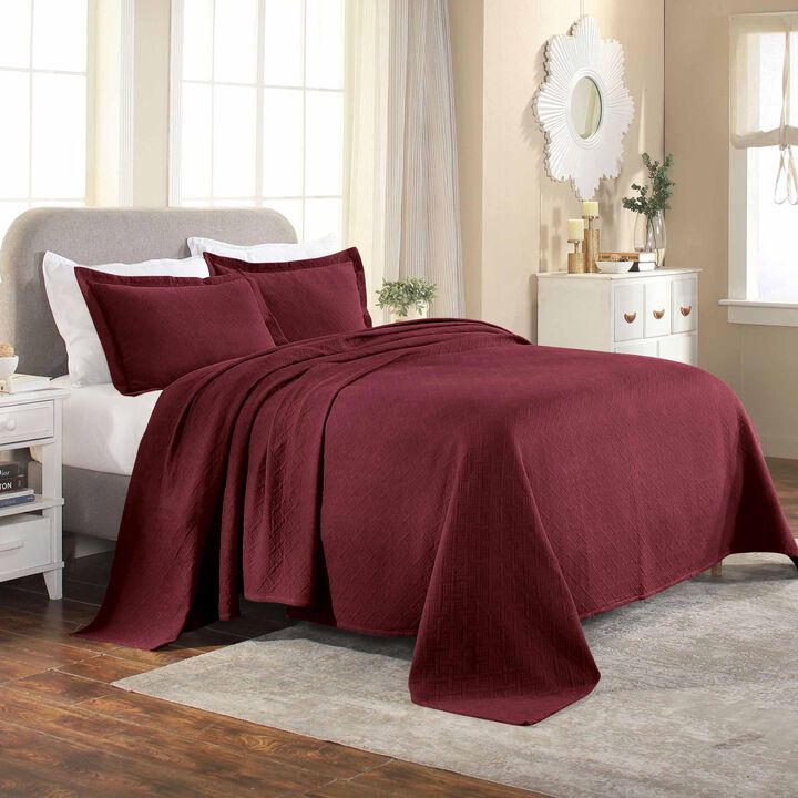 Lightweight Cotton Matelasse Bedspread Set with Matching Shams