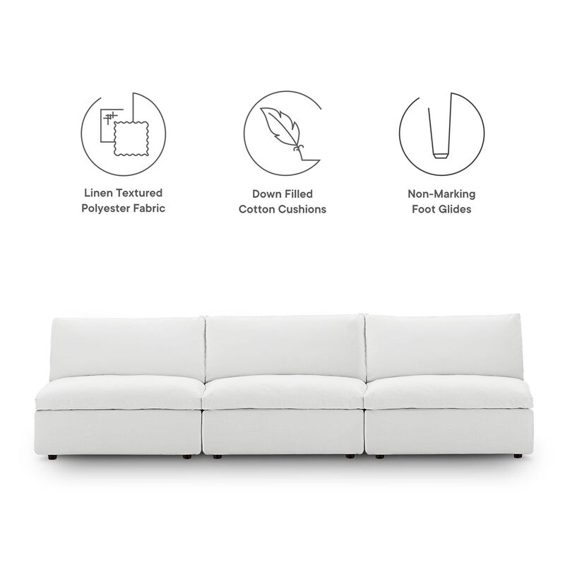 Modway Commix Down Filled Overstuffed 3-Piece Armless Sectional Sofa image number 3