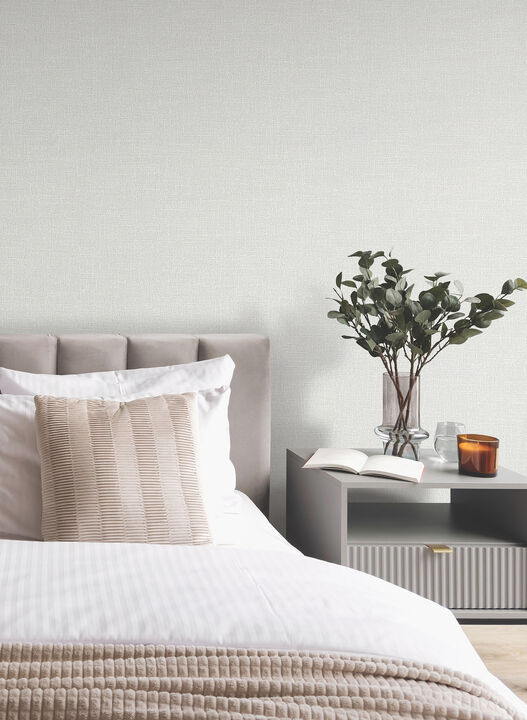Highland Tweed Light Grey Faux Fabric Wallpaper