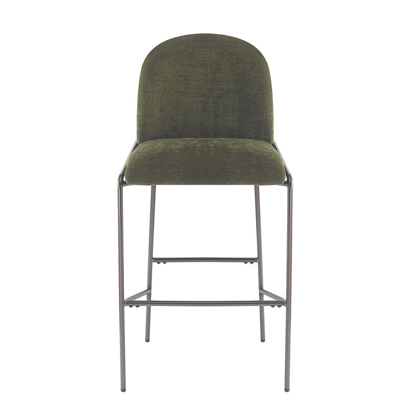 Christopher Knight Home Daphene Contemporary Metal Upholstered Barstools (Set of 2) image number 6