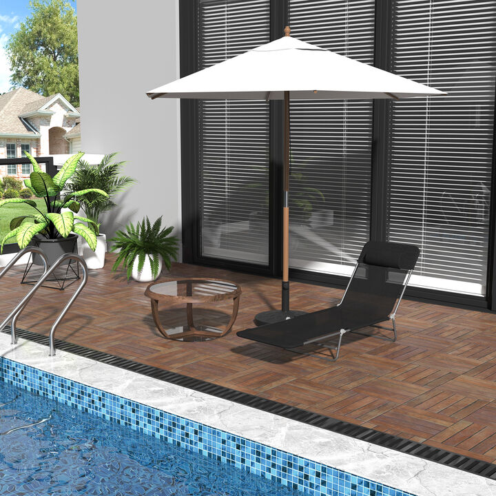 Hivvago Outdoor Reclining Lounge Chairs with Pillow & Steel Frame
