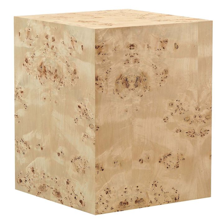 Cosmos 16" Square Burl Wood Side Table