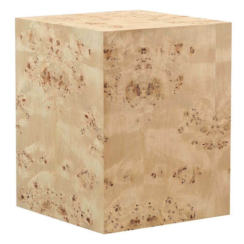 Cosmos 16" Square Burl Wood Side Table image number 0