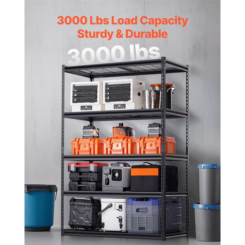 5 Tier Heavy Duty Metal Shelving 3000 Lbs Adjustable Garage Utility Rack image number 5