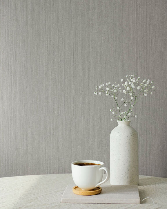 Midolin Canvas Taupe Texture Wallpaper (Set of 2)
