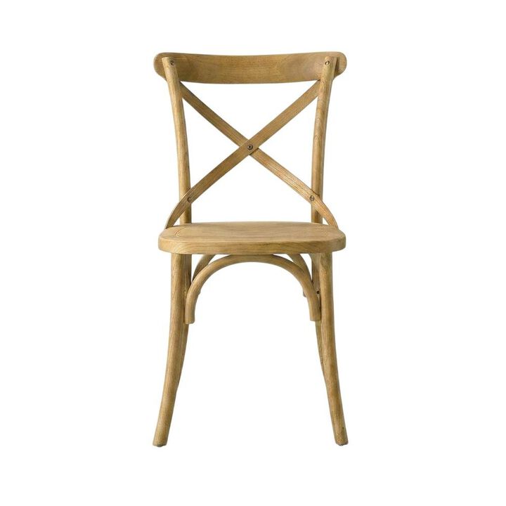 Solid Wood Dining Side Chair with Cushioned Seat for Dining Room, White