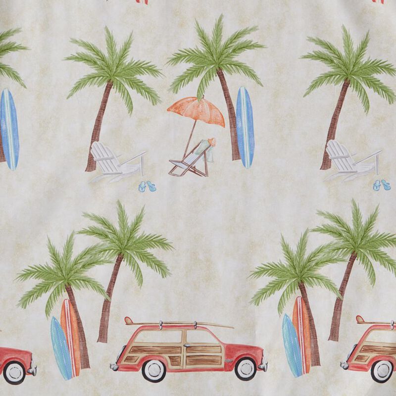 Saturday Knight Ltd Paradise Beach Life Fun Fabric Bath Shower Curtain - 70x72", Multi