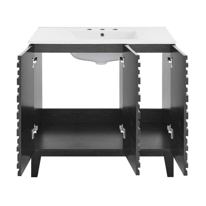Swiss Madison Cascade 36 in. Bathroom Vanity with 3-Hole Ceramic Sink Top image number 4