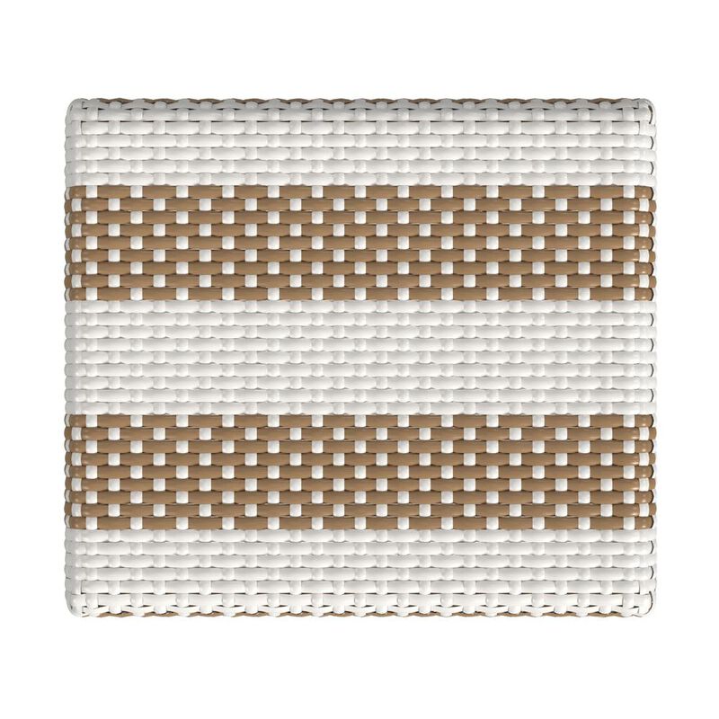Butler Specialty Robias Rectangular Rattan 30 Bar Stool, Tan and White Stripe
