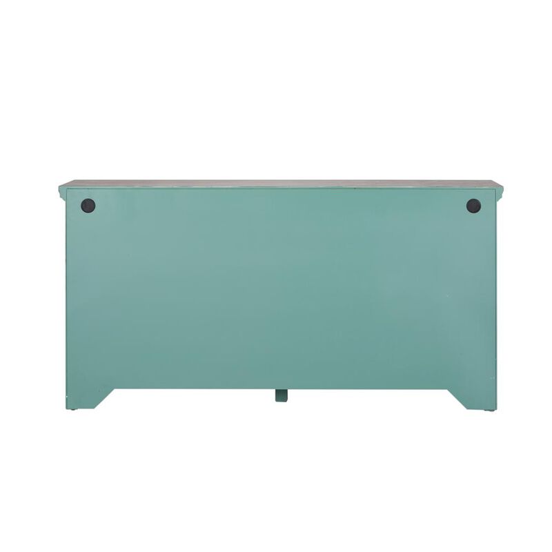 Liberty Furniture Kensington 4 Door Accent Cabinet in Turquoise w/ Worn Wood Tone Top image number 2