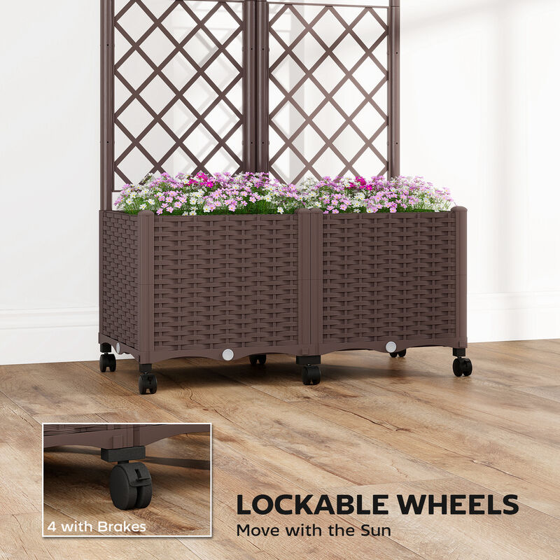 Hivvago Mobile Self-Watering Raised Planter with Trellis image number 5