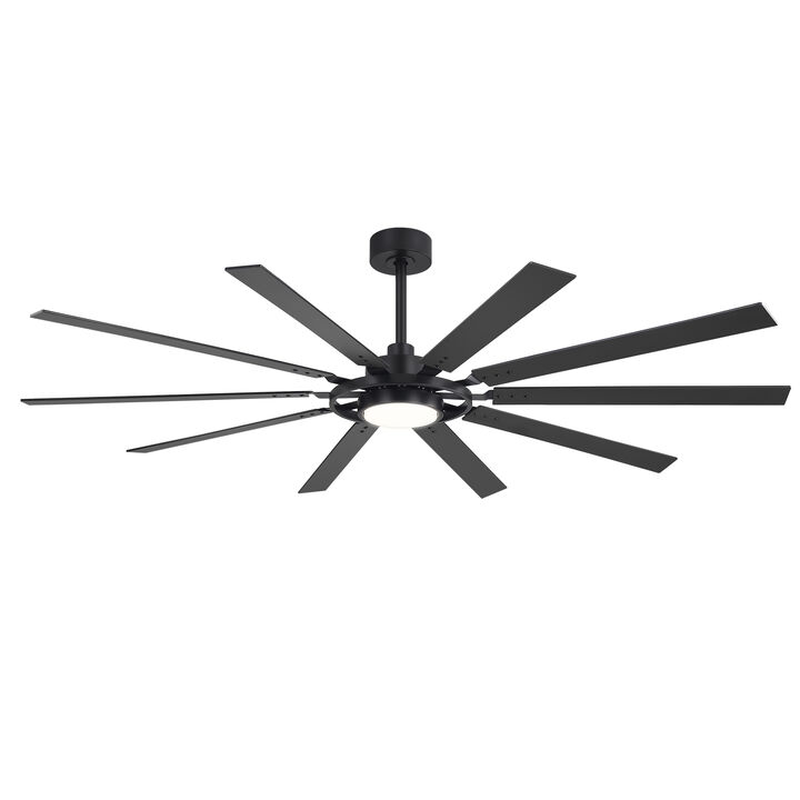 Breezary 72in Ceiling Fan with Light, 10 Blade fan, Remote Control, 6 Speeds, Reversible Airflow, Quiet Indoor Fan
