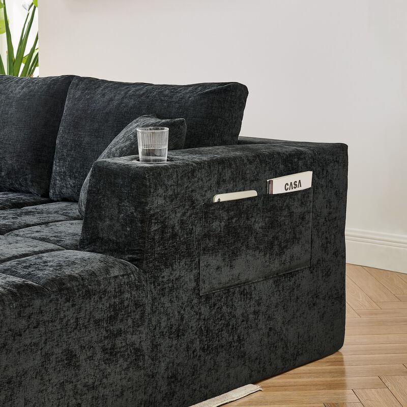Gralte U-Shaped Chenille Sectional Sofa image number 6