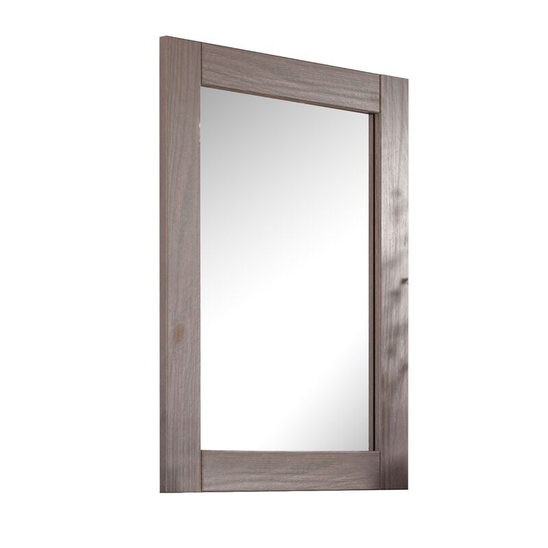 Stav 40 Inch Wall Mirror, Rustic White Solid Wood Rectangular Frame image number 0