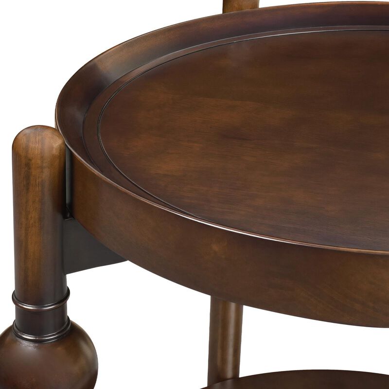 Posni Vintage Round Wood End Table image number 4