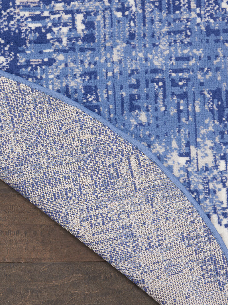 Whimsicle WHS08 Blue/Ivory 5' x Round Rug