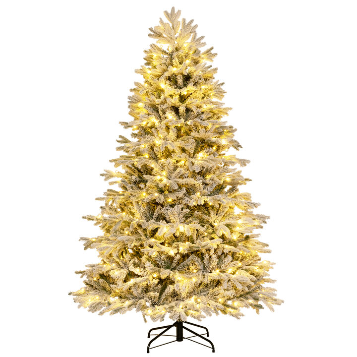Artificial Pre-Lit Christmas Tree Hinged Xmas Tree with Warm White LED lights