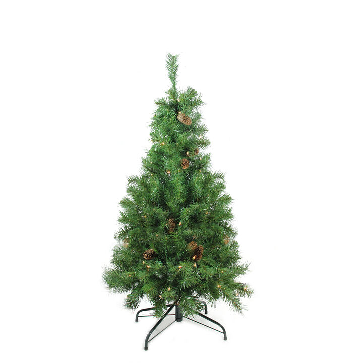 4' Pre-Lit Full Dakota Red Pine Artificial Christmas Tree  Clear Lights