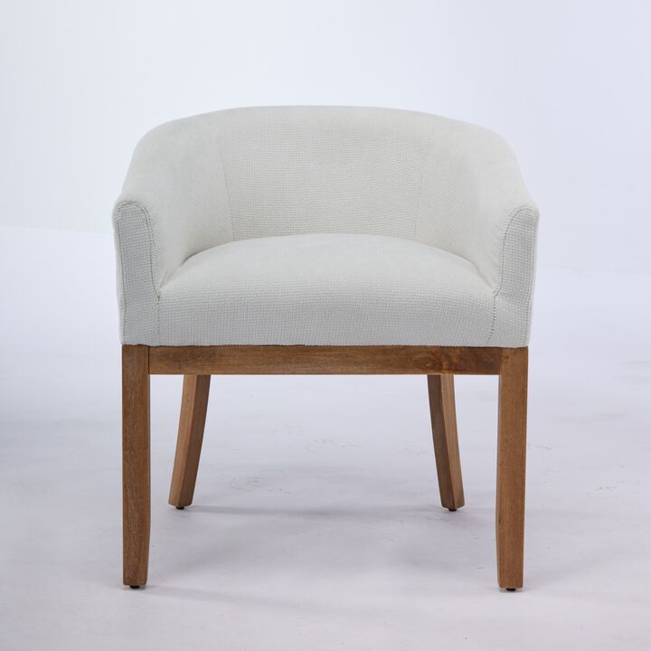 GOODSILO Mid-Century Modern Upholstered Barrel Dining Chairs with Tub-Shaped Armrests and Curved Legs