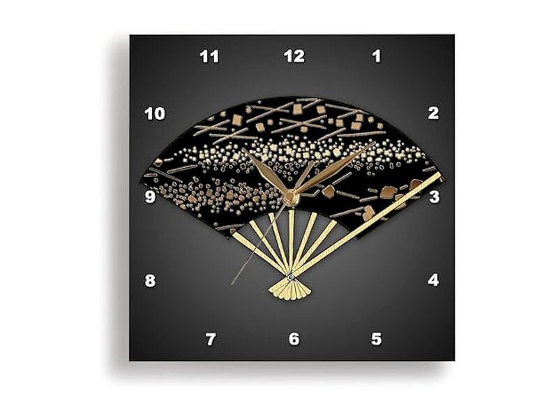 Japanese Fan Various Bronze Textures Wall Clock 13 Inch Home Decor image number 0