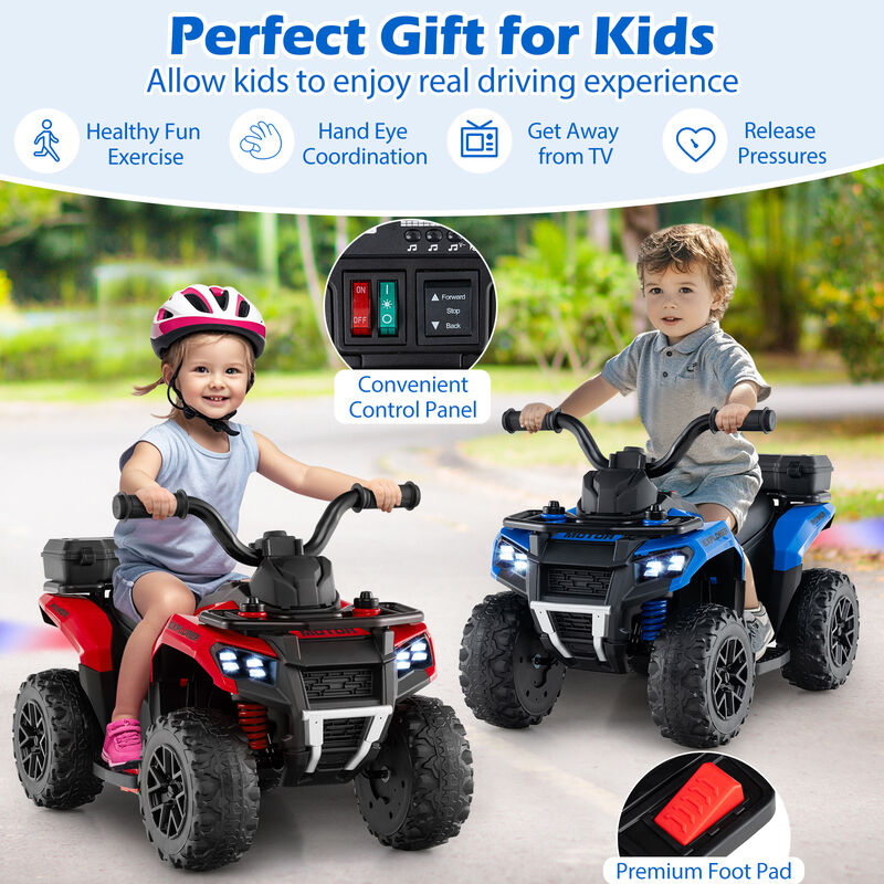 6V Electric Kids Ride-On ATV with Spray Feature, Storage Box and Music image number 5
