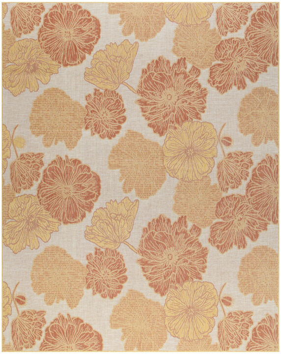 HomeRoots Floral Indoor Outdoor Area Rug