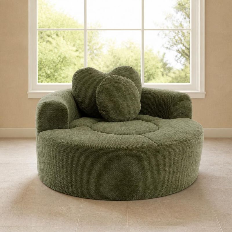 GOODSILO Multi-functional Round Memory Foam Sectional Convertible Sofa Bed Cloud Couch for Small Living Spaces, Apartments and Offices image number 2
