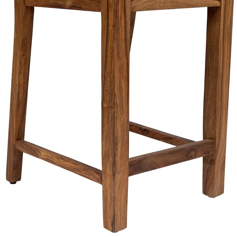 Porter Designs Urban Solid Sheesham Wood 24 Counter Height Dining Chair, Natural (Set of 2)