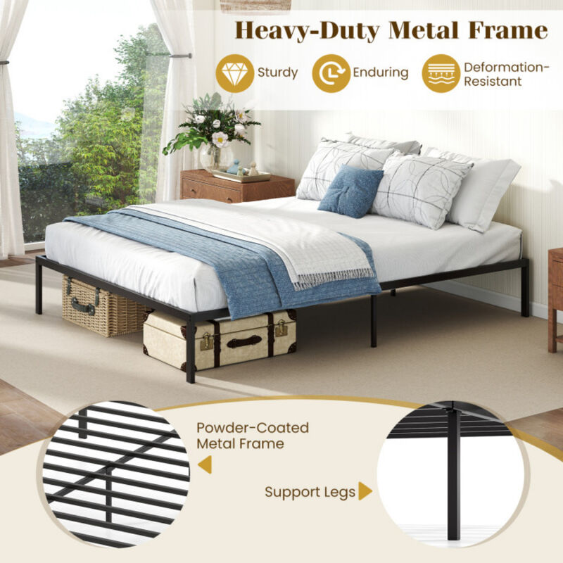 Heavy Duty Metal Bed Frame with Steel Slats &ndash; Durable Mattress Support Platform image number 7