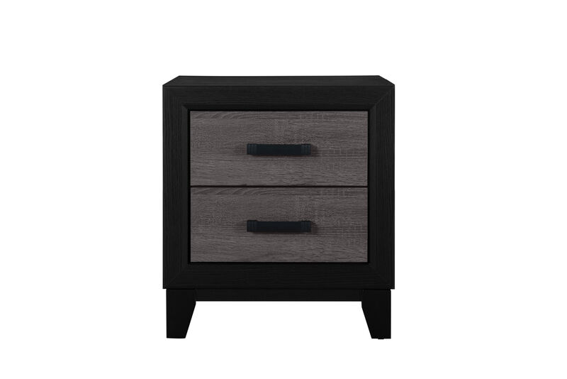 HomeRoots 22" Black And Gray Wood Two Drawer Nightstand