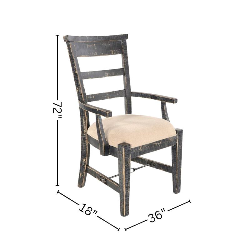 Starlight Canyon Home Black Solid Wood Dining Chair with Arms, Wooden Chair for Dining Room image number 1
