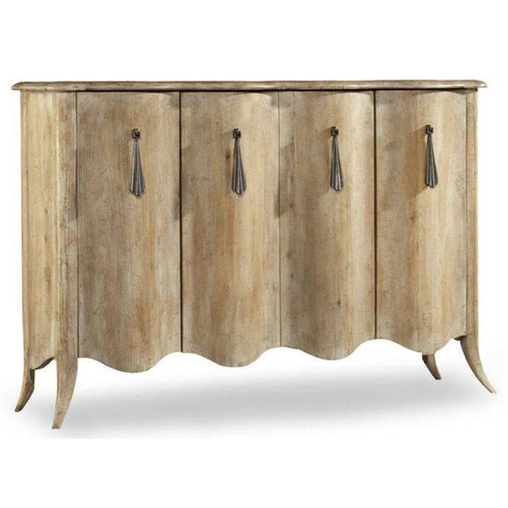 Melange Draped Credenza in Light Wood