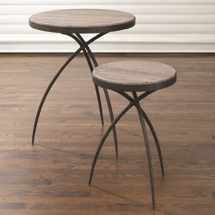 Tripod Table with Grey Marble Top- Large