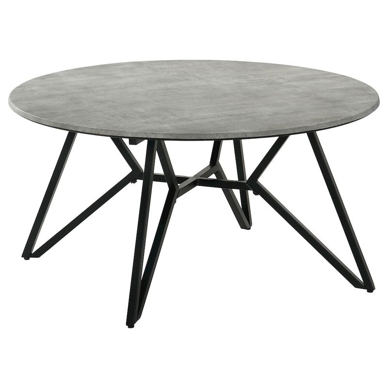 Coaster Co. of America Hadi Round SmartTop Coffee Table Cement and Gunmetal