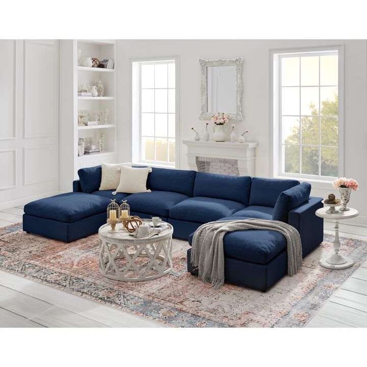 Rustic Manor Alissa Linen Sofas U-Chaise Sectional