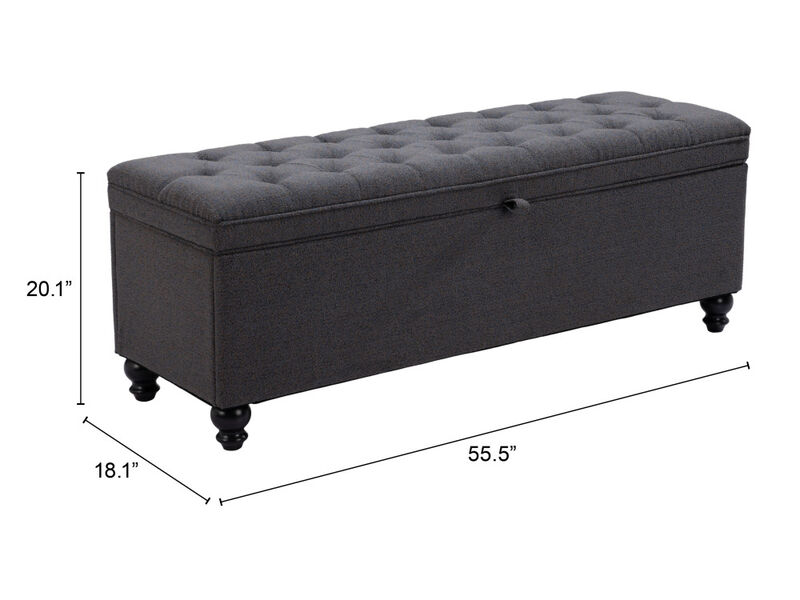Halifax Storage Bench Gravel Gray