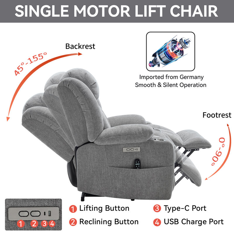TATEUS Power Lift Recliner Chair