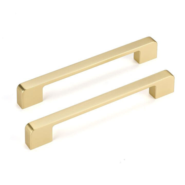 Lepatape 5 Pack 6-1/4 Inch Brushed Gold Cabinet Pulls Gold Cabinet Handles, Brass Dresser Drawer Pulls for Kitchen Cabinet Hardw