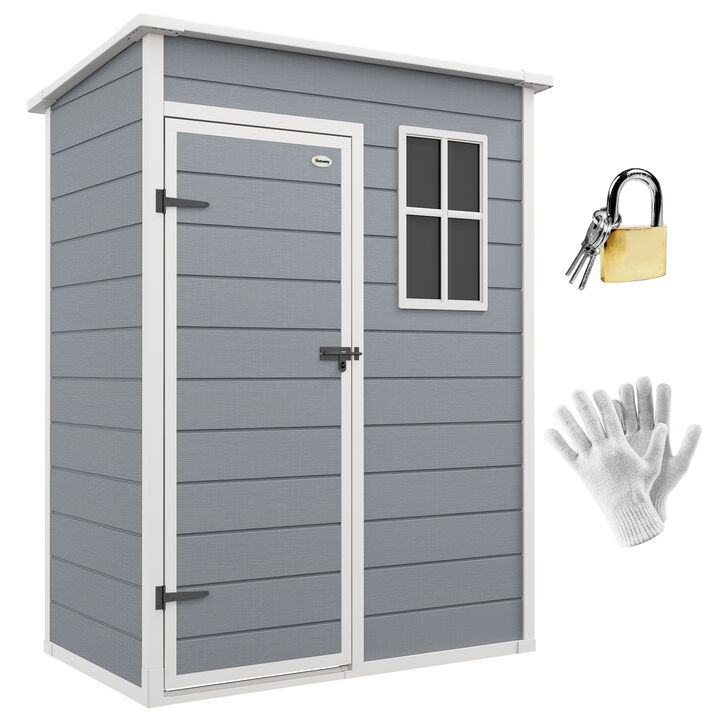 Hivvago Outdoor Resin Tool Shed with Lock & Window