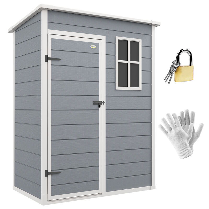 Hivvago Outdoor Resin Tool Shed with Lock & Window image number 0