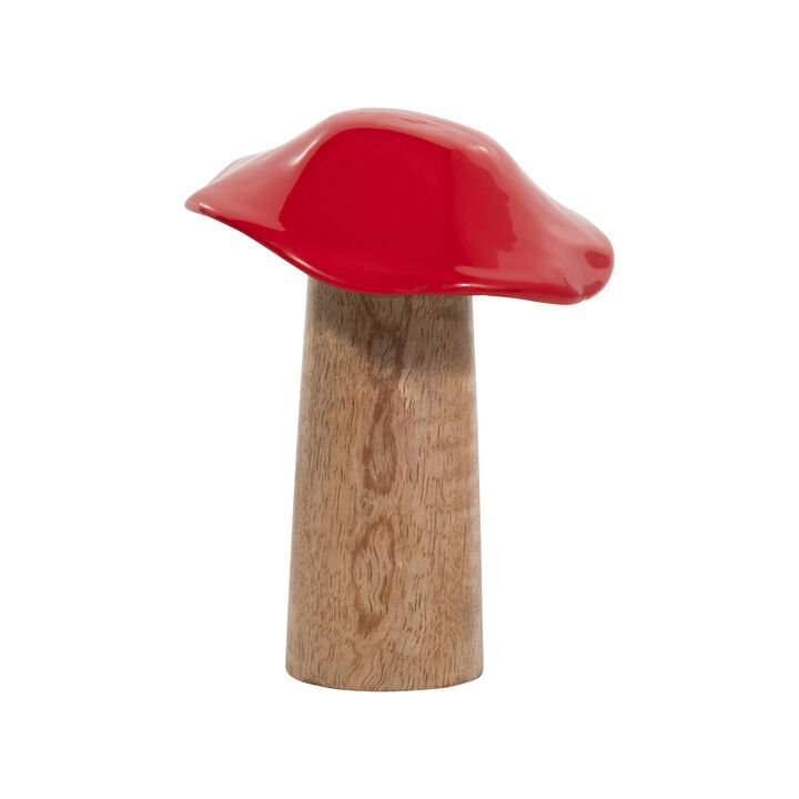 Wood, 6" Toadstool Mushroom