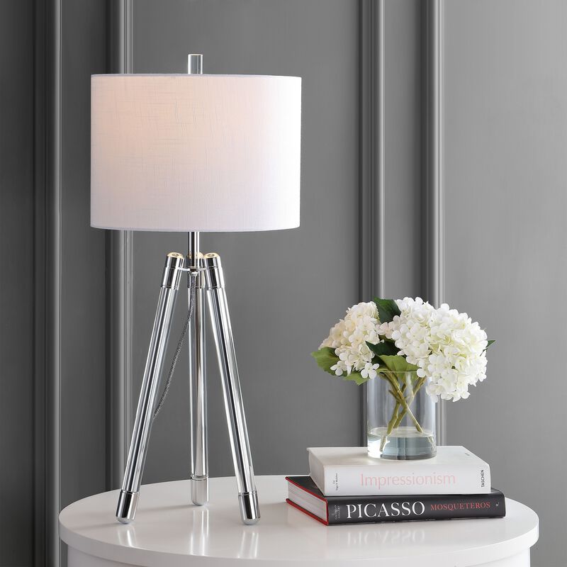 Wyman Surveyor's Tripod Crystal/Metal LED Table Lamp