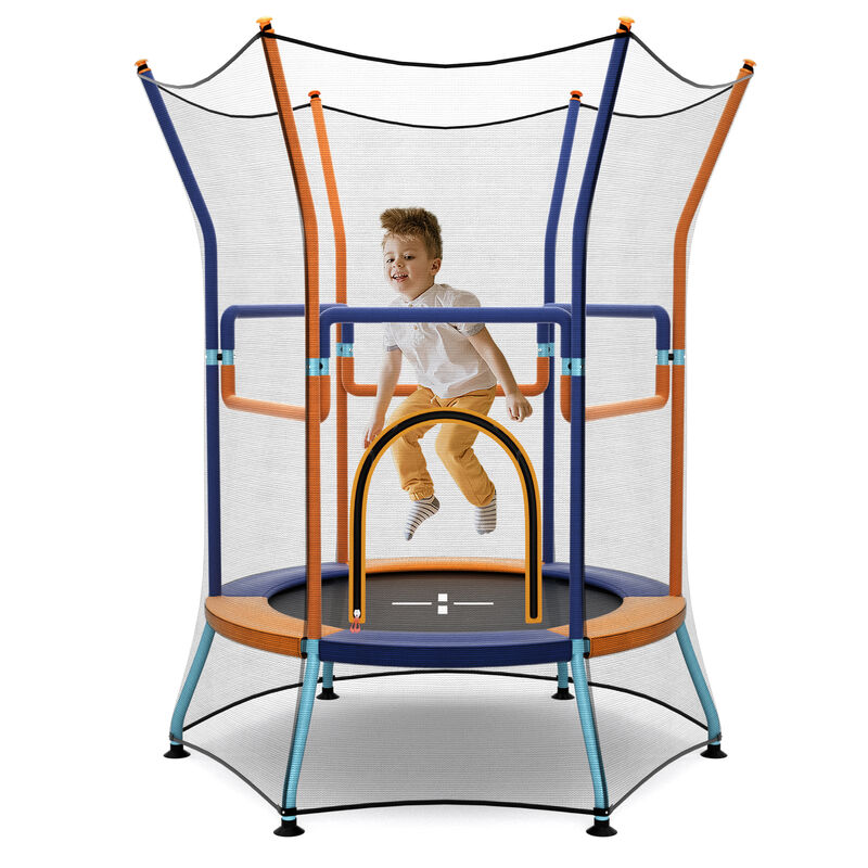 Children&rsquo;s Mini Trampoline, Enclosure Net with Foam Grip Handles image number 3