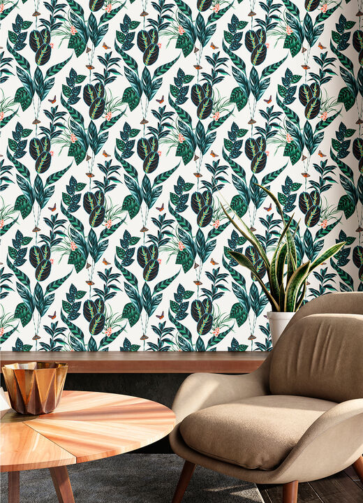 Spirit Indigo Tropical Foliage Wallpaper