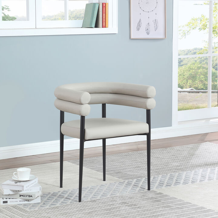 Meridian Furniture Lavina Taupe Vegan Leather Dining Chair, Set of 2