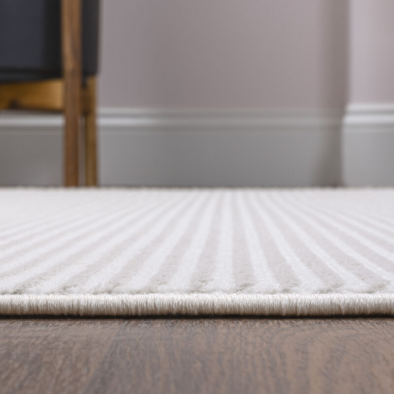 Cole Modern Minimalist Pinstripe High-Low Area Rug
