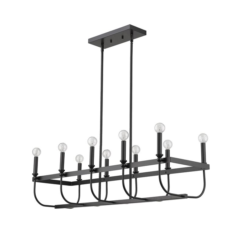 Hivvago Beckett 10-Light Matte Black Island Pendant
