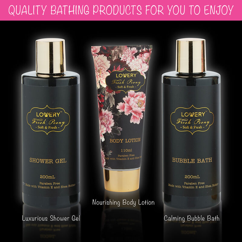 Lovery Home Spa Gift Basket, Luxury 8pc Bath & Body Set