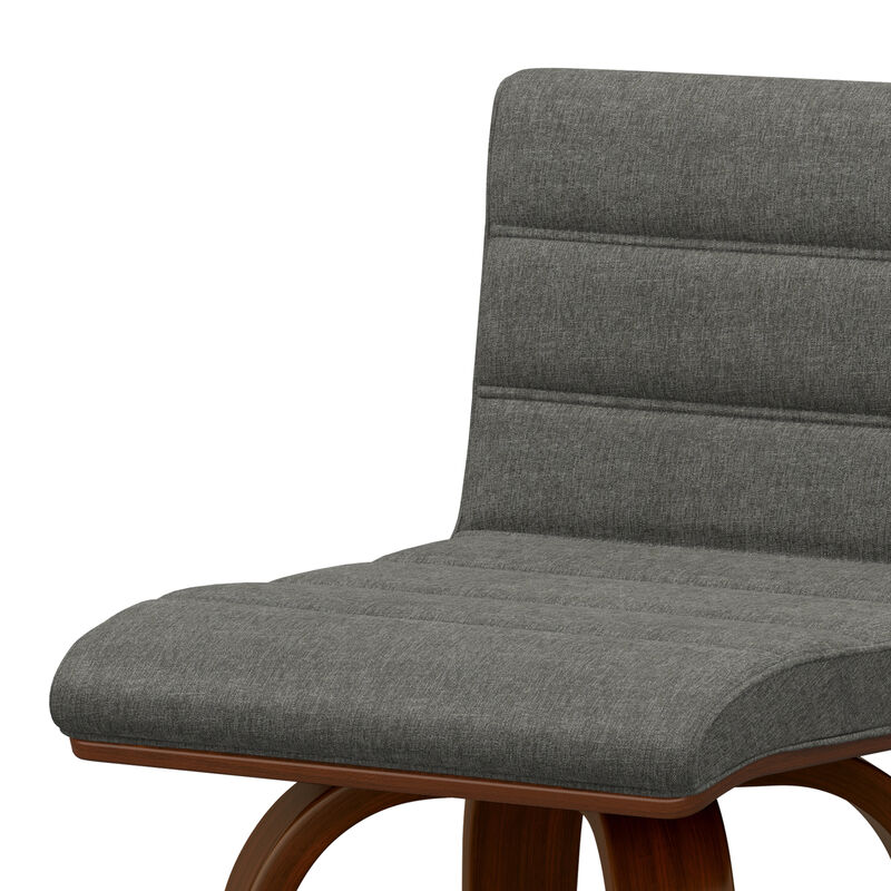 Roland Mid-Century Modern 24 inch Swivel Counter Height Stool in Grey Linen Look Fabric image number 7