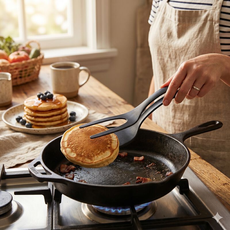 Flipping Spatula Tongs Cooking Tool image number 1